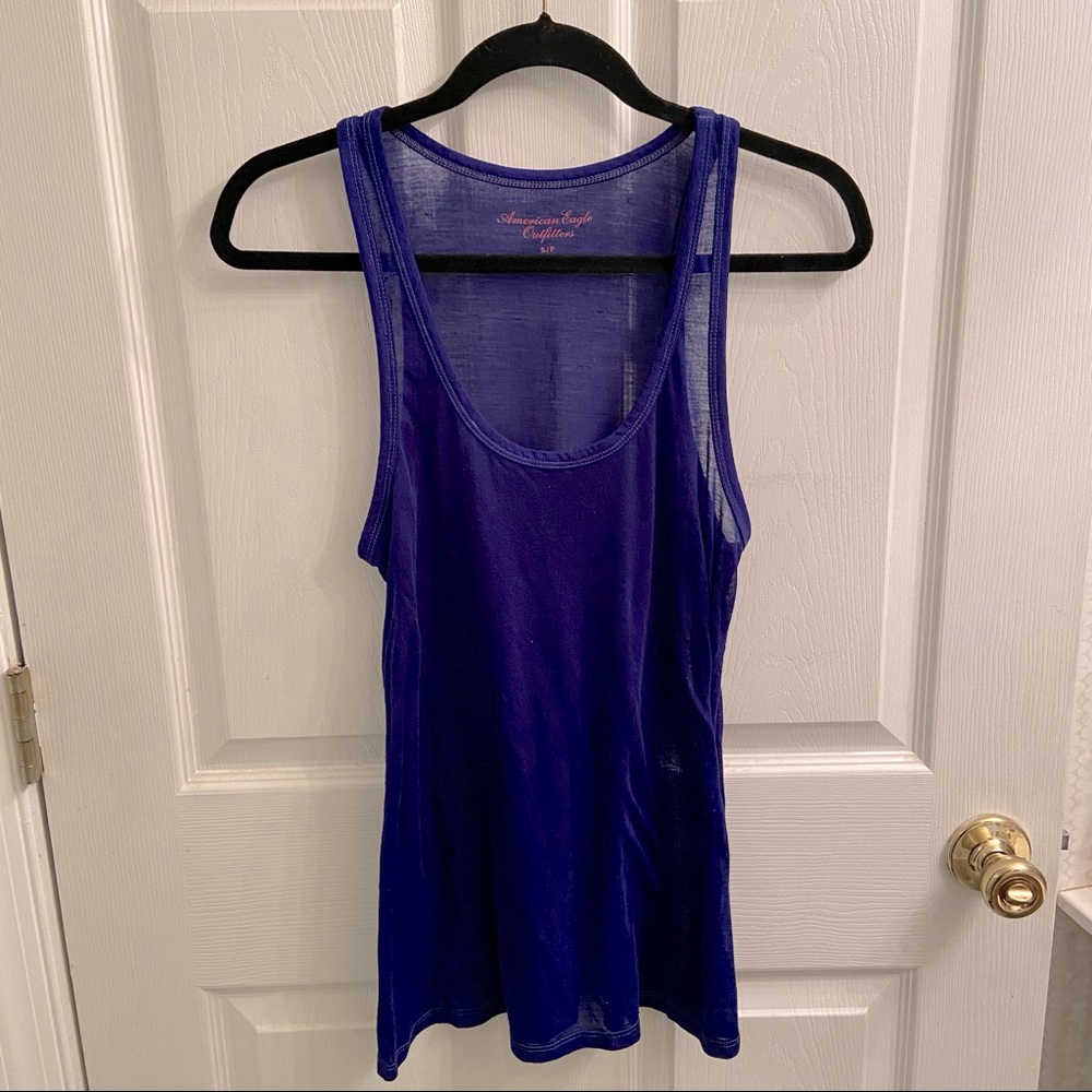 Sheer Royal Blue Tank Top*